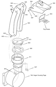 Discharge Chute Diagram and Parts List for 632130X16B 2004 Briggs and Stratton Snow Blower